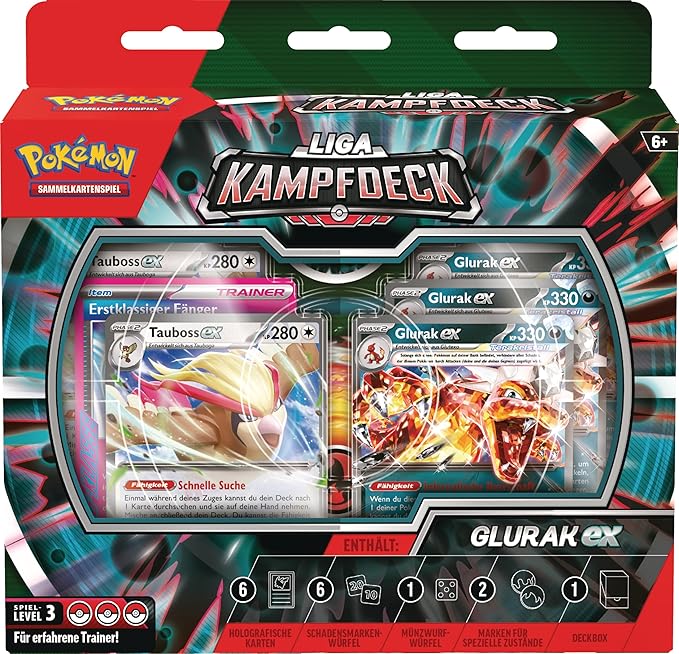 Pokémon TCG Liga-Kampfdeck Glurak EX Level 3 (Deutsch) – fertiges Deck mit starken Karten für Turnier- und Ligaspieler
