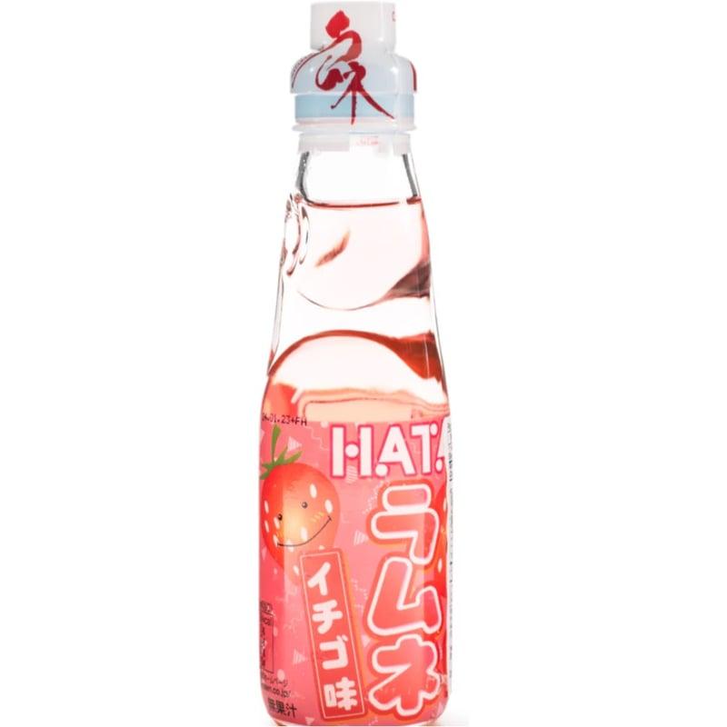 Hatakosen Ramune Strawberry 200ml - Iconic Japanese Soda with Strawberry Flavor!