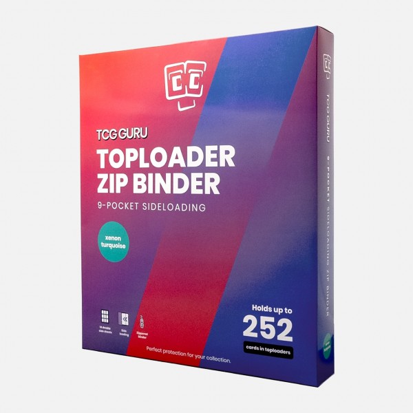 TCG Guru Toploader Zip Binder Xenon Turquoise – 9-Pocket Sideloading