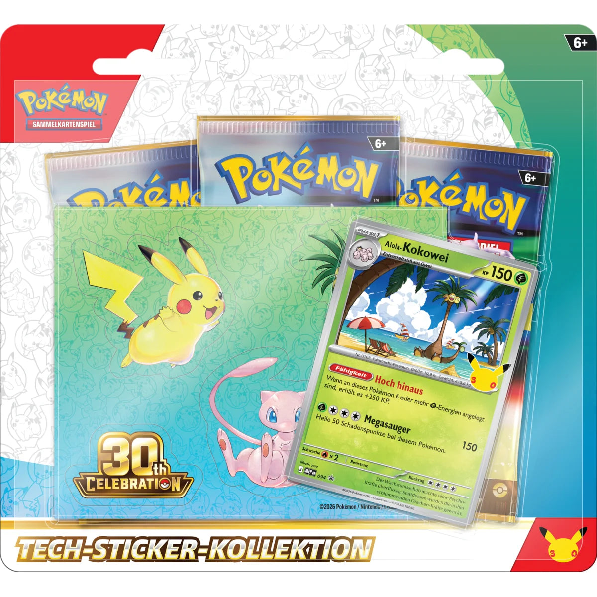 Pokémon 30 Jahre Tech-Sticker-Kollektion – Alola-Kokowei 🇩🇪