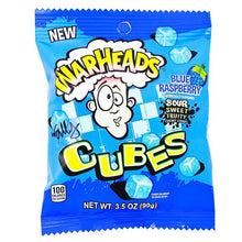 Warheads Blue Raspberry Cubes 99g – Saure Kaubonbons mit intensivem Blaubeer-Geschmack